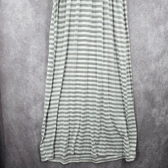 Faded Glory Gray White Stripe Maxi Sleeveless Flare Dress Extra Large XL - Picture 4 of 5